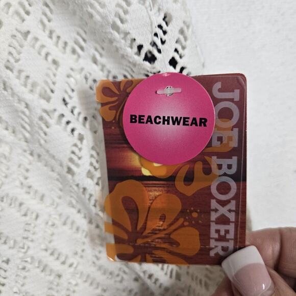 Joe Boxer White Crochet Shorts Sz XXL See Through Drawstring Waist Beachwear - Picture 4 of 11